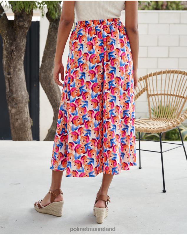 Polin et moi Skirt Flowers Hannah LRX4D320 Clothing ORANGE