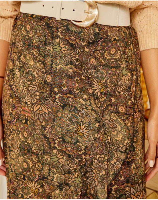 Polin et moi Skirt Ruffle Shepherdess LRX4D321 Clothing Kaki