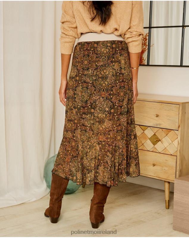 Polin et moi Skirt Ruffle Shepherdess LRX4D321 Clothing Kaki