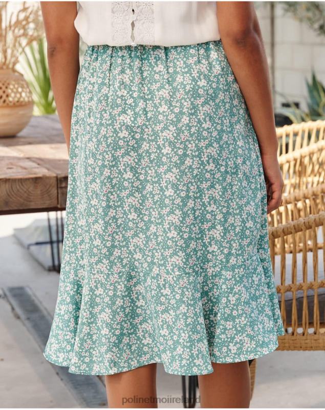 Polin et moi Skirt Ruffled Happiness LRX4D295 Clothing Emerald green