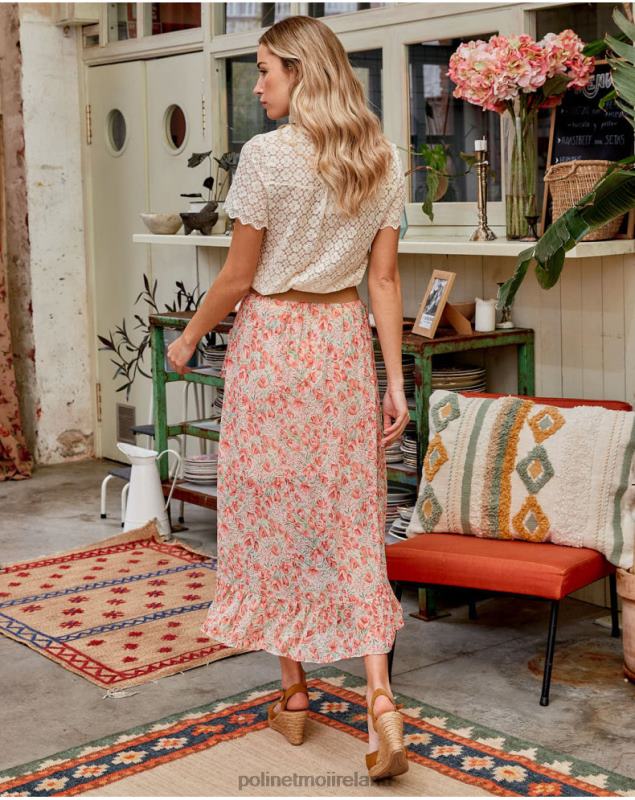 Polin et moi Skirt Tulips Elaia LRX4D315 Clothing Salmon