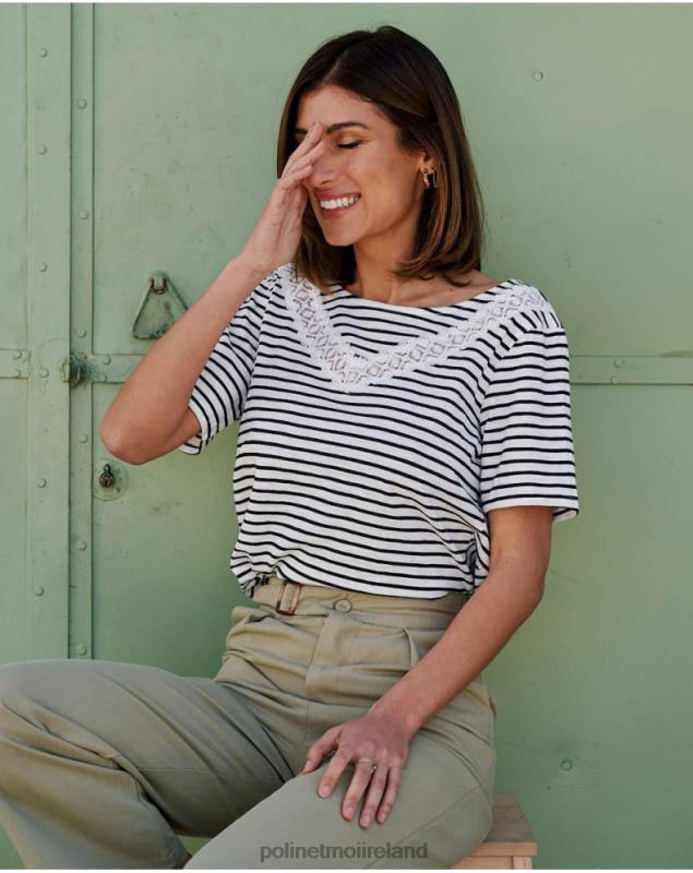 Polin et moi Paty Stripes T-Shirt LRX4D259 Clothing Marine