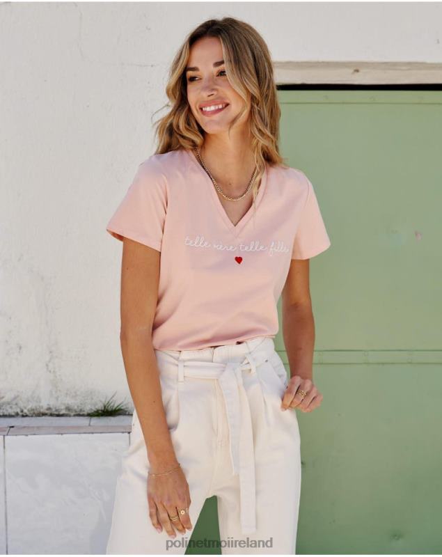 Polin et moi T-shirt Pico Eugenia LRX4D274 Clothing Rose