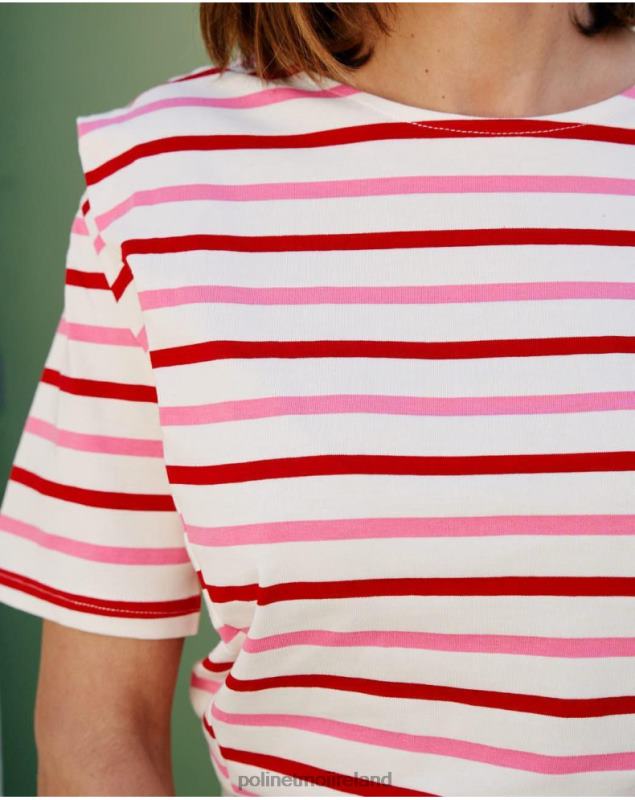 Polin et moi T-shirt Stripes Eugenia LRX4D270 Clothing Rose
