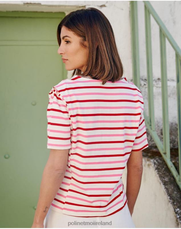 Polin et moi T-shirt Stripes Eugenia LRX4D270 Clothing Rose