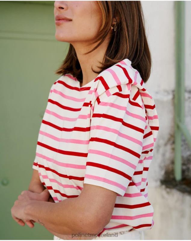 Polin et moi T-shirt Stripes Eugenia LRX4D270 Clothing Rose