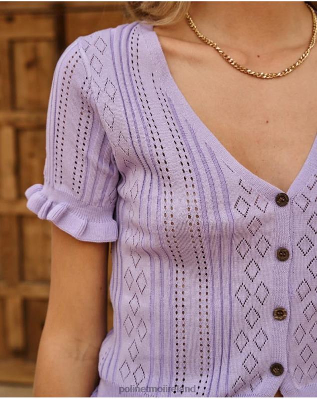 Polin et moi Top Ariel Buttons LRX4D256 Clothing Lilac