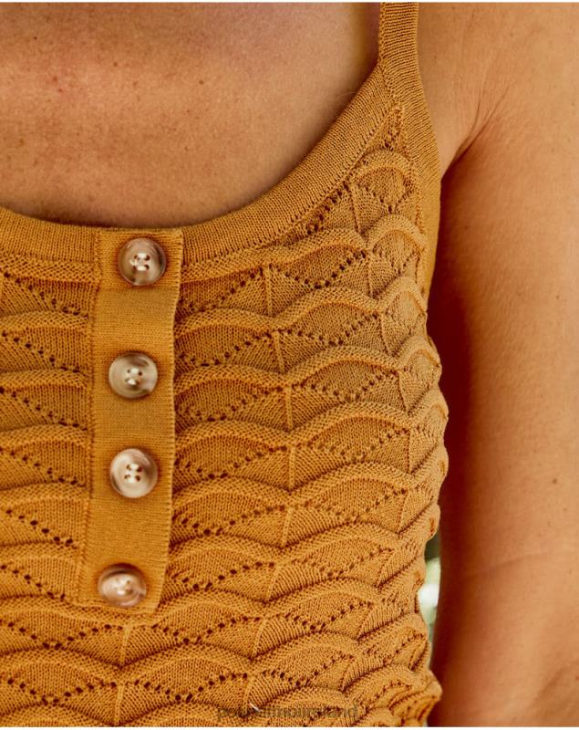 Polin et moi Top Bonnie Buttons LRX4D293 Clothing ochre