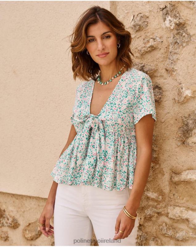 Polin et moi Top Bow Esmeralda LRX4D241 Clothing Turquoise