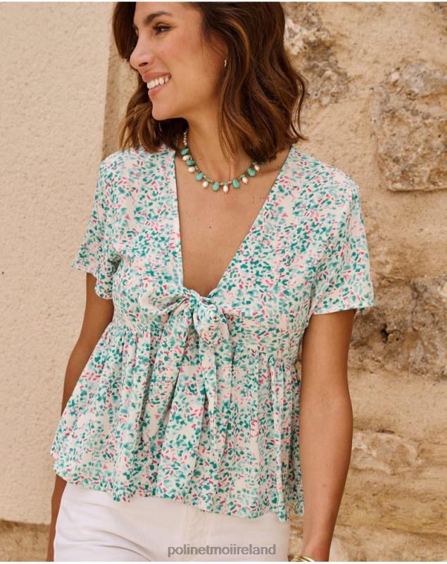 Polin et moi Top Bow Esmeralda LRX4D241 Clothing Turquoise