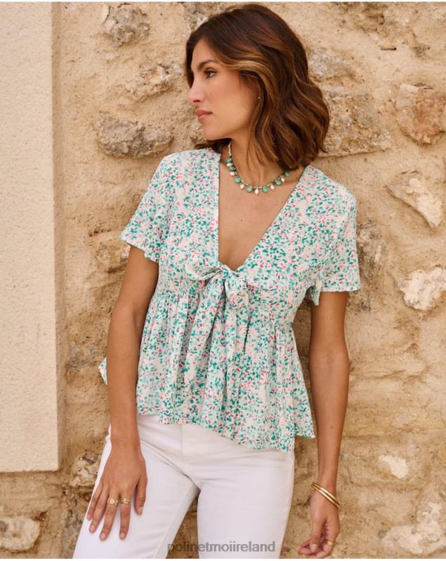 Polin et moi Top Bow Esmeralda LRX4D241 Clothing Turquoise