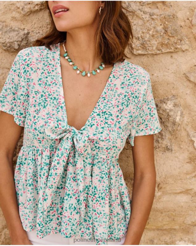 Polin et moi Top Bow Esmeralda LRX4D241 Clothing Turquoise