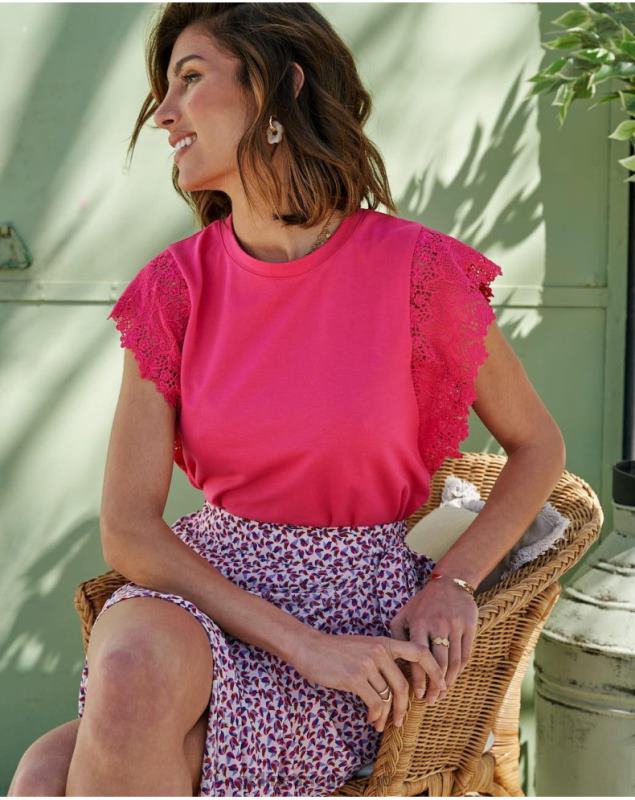 Polin et moi Top Ruffled Sissi LRX4D275 Clothing Fuchsia