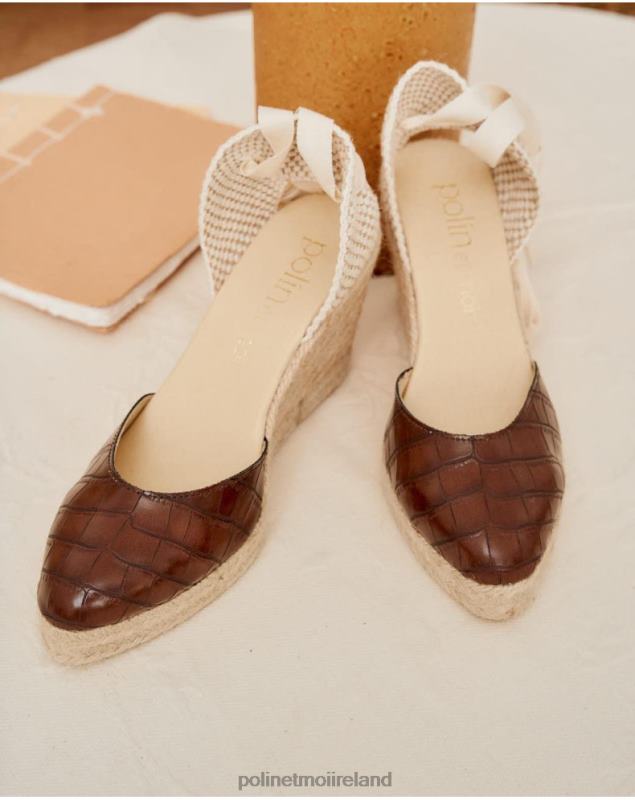 Polin et moi Espadrille Leather Rania LRX4D474 Footwear Brown