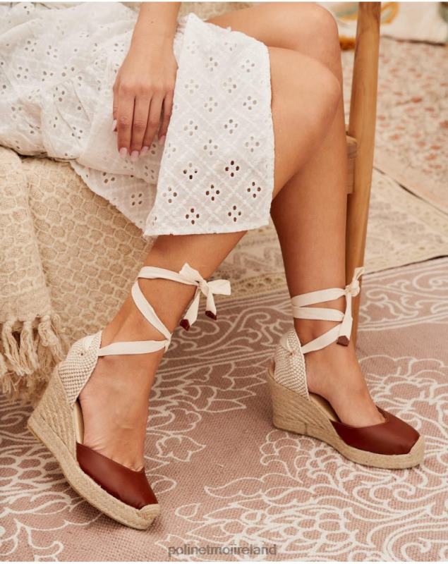 Polin et moi Espadrille Leather Yana LRX4D456 Footwear Brown