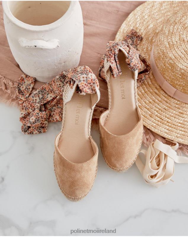 Polin et moi Liberty Ribbon Espadrille Fina LRX4D510 Footwear CAMEL