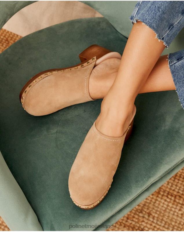 Polin et moi Clog Suede Fiorela LRX4D470 Footwear CAMEL