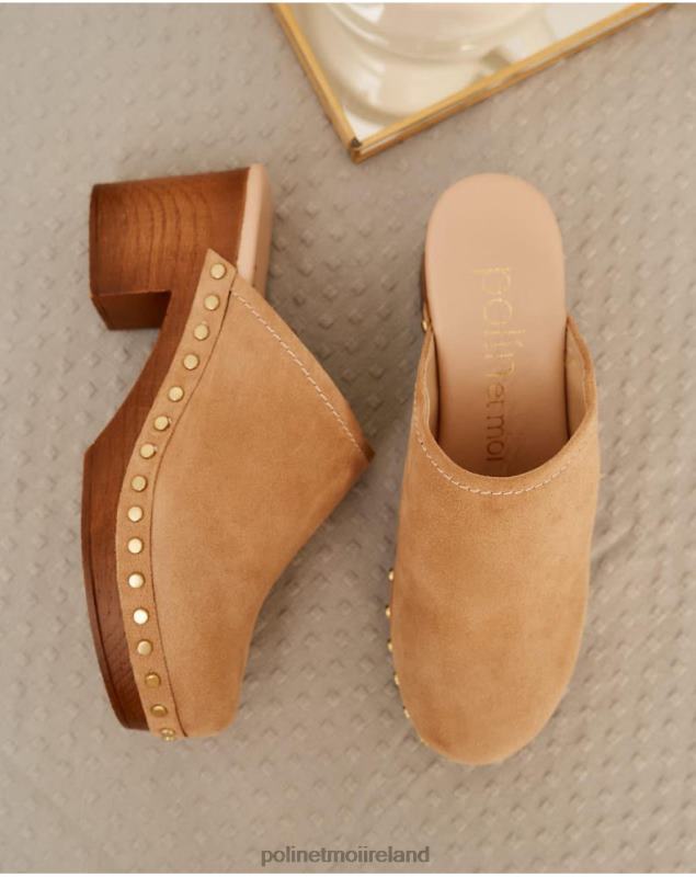 Polin et moi Clog Suede Fiorela LRX4D470 Footwear CAMEL