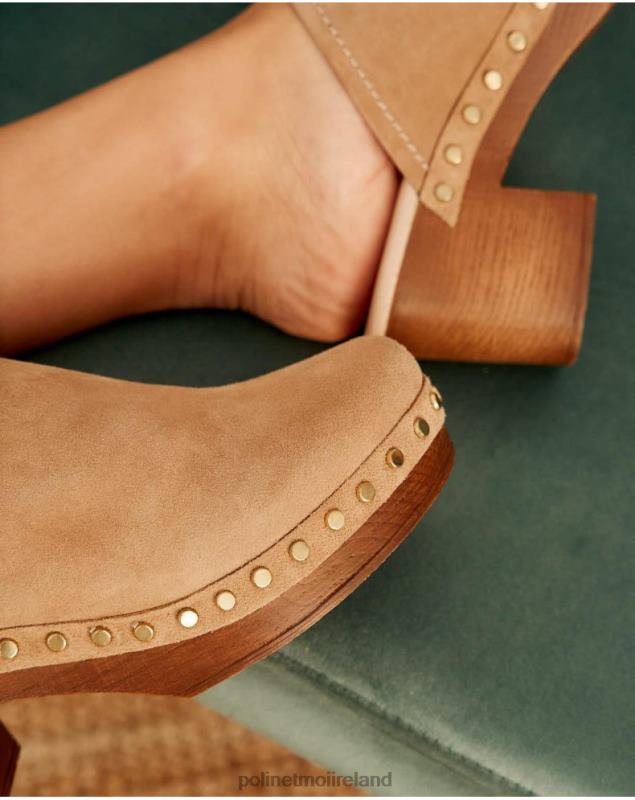 Polin et moi Clog Suede Fiorela LRX4D470 Footwear CAMEL