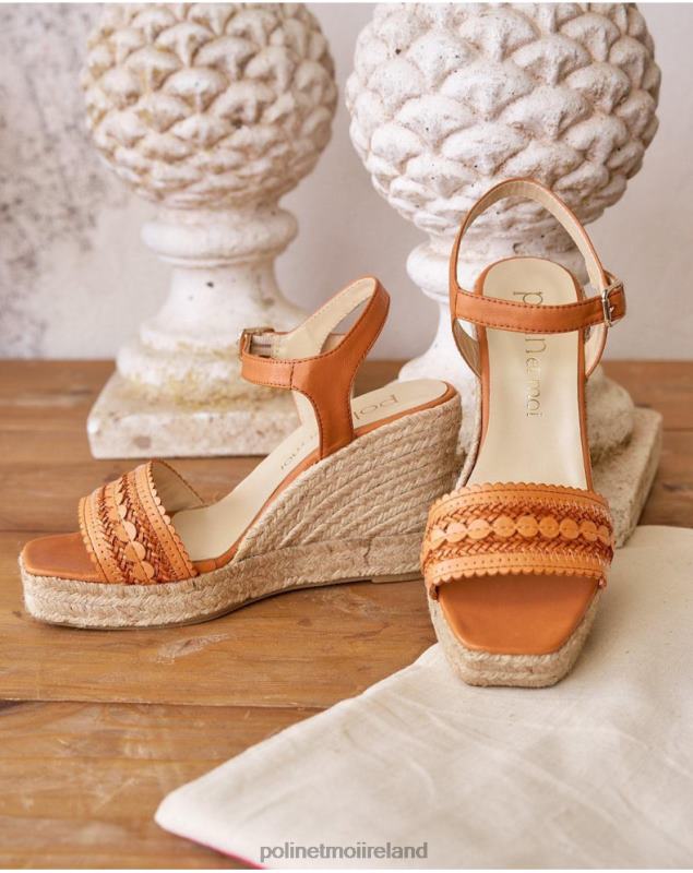 Polin et moi Sandal Leather Elizabeth LRX4D452 Footwear camel